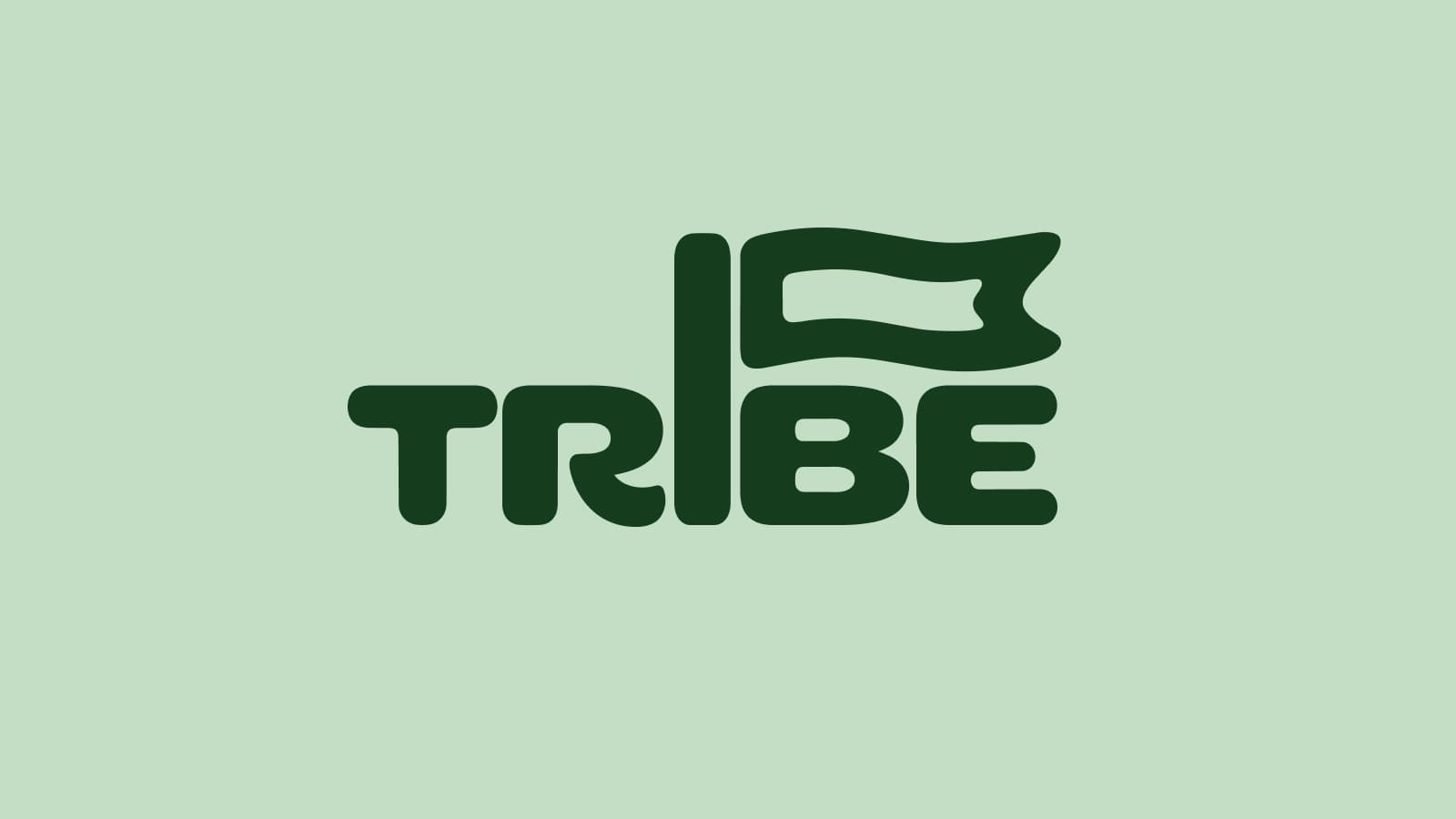 TRIBE logo on a pale green background